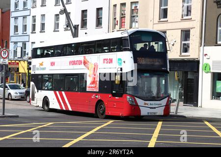 Bus Eireann in city centre of Cork City, County Cork, Ireland Stock Photo