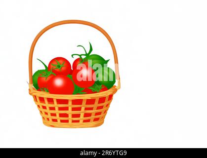 fresh tomato vegetable beautiful closeup copy space for text isolated on white background Stock Photo