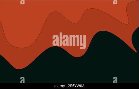 Abstract Orange and Black Combination. Abstract background made of waving lines in orange black colors. Stock Photo