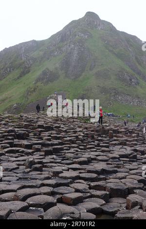 Rock formations at The Giant's Causeway, Country Antrim, Northern Ireland Stock Photo