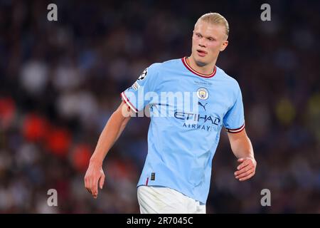 Istanbul, Turkey. 10th June, 2023. ISTANBUL, TURKEY - JUNE 10: Erling Haaland of Manchester City during the UEFA Champions League Final match between Manchester City FC and FC Internazionale Milano at Ataturk Olympic Stadium on June 10, 2023 in Istanbul, Turkey (Photo by /Orange Pictures) Credit: Orange Pics BV/Alamy Live News Stock Photo