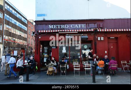 The vibrant Metro Cafe on  William Street in Dublin, Ireland. Stock Photo