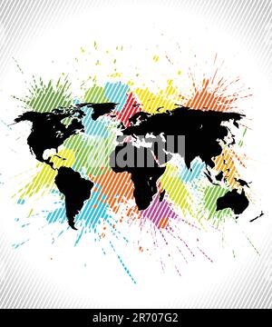 map of the world in grunge style Stock Vector Image & Art - Alamy