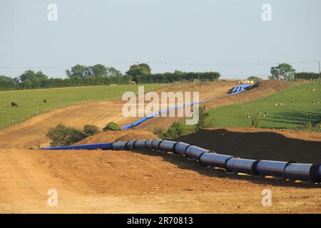 10th June 2023 Anglian waters  Strategic Pipeline Alliance (SPA) running across farmland in Lincolnshire The Strategic Pipeline Alliance (SPA) will be a multi-million-pound investment, once complete, the new network will be longer than any UK motorway Stock Photo