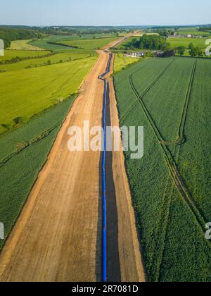 10th June 2023 Anglian waters  Strategic Pipeline Alliance (SPA) running across farmland in Lincolnshire The Strategic Pipeline Alliance (SPA) will be a multi-million-pound investment, once complete, the new network will be longer than any UK motorway Stock Photo