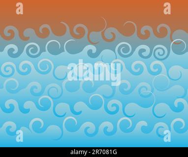 Abstract editable vector background of ocean waves Stock Vector