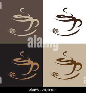 Vector illustration of coffee sign,logo Stock Vector