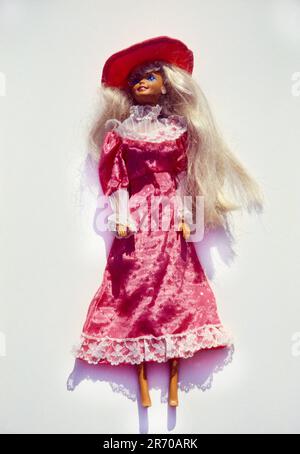 Vintage Barbie Doll wearing Dress and Hat Stock Photo