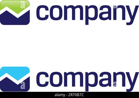 Set of two logos for growing finance company. Stock Vector
