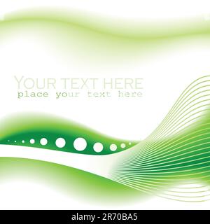 abstract background green wave,  this illustration may be useful as designer work Stock Vector