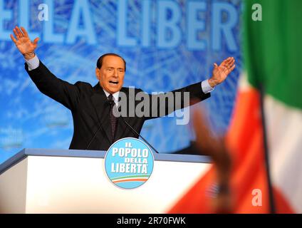 Milan - Silvio Berlusconi acquitted by Ruby Gate   photo archive Stock Photo