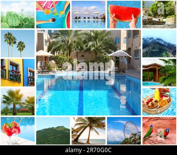 Photos of different places to travel, collage design Stock Photo