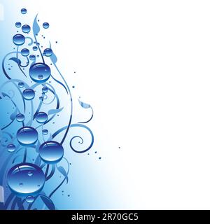 underwater background with bubbles, this illustration may be useful as designer work Stock Vector