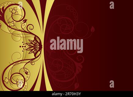 Gold and red floral border design vector illustration Stock Vector