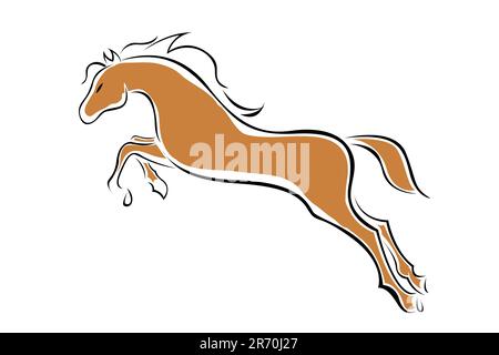 illustration of vector horse on isolated background Stock Vector