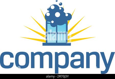 Clean window - House cleaning service company logo. Stock Vector