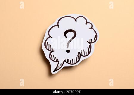 Paper speech bubble with question mark Stock Photo