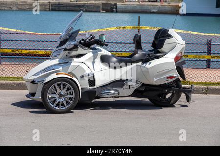 Can-Am Spyder Rt Limited 3 Wheel Motorcycle Made By Bombardier Recreational Products Canada Stock Photo