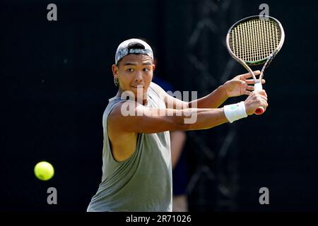 Li Tu in action against Rio Noguchi (not pictured) during day one of the Rothesay Open 2023 at the Nottingham Tennis Centre. Picture date: Monday June 12, 2023. Stock Photo