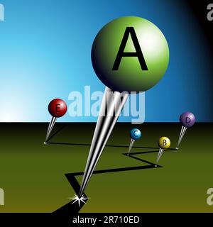 An image of a big road mapping pushpins. Stock Vector
