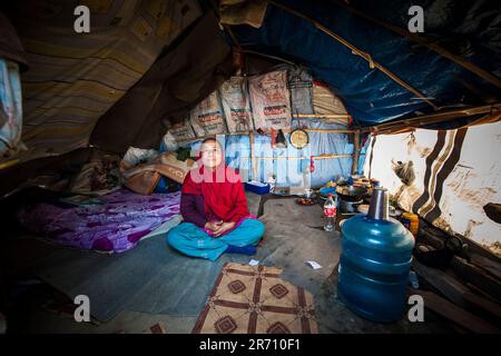 Chhuchmepati camp. kathmandu one year after the earthquake. nepal Stock Photo