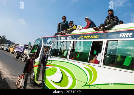 Nepal. Sangha. daily life. local bus Stock Photo