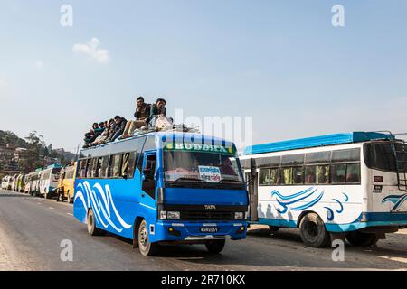 Nepal. Sangha. daily life. local bus Stock Photo