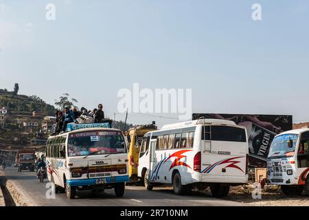 Nepal. Sangha. daily life. local bus Stock Photo