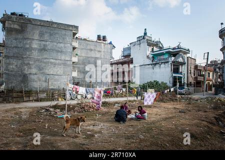 Nepal. Bouddhnath. one year after the earthquake Stock Photo