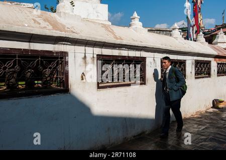 Nepal. Bouddhnath. local temple Stock Photo