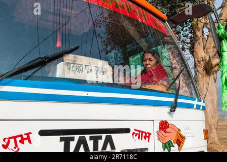 Nepal. Pokhara. local bus Stock Photo