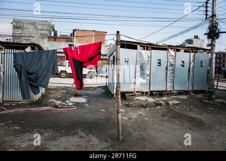 Nepal. Bouddhnath. one year after the earthquake. refugee camp Stock Photo