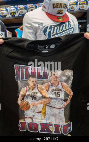 Branded Merchandise at the NBA Flagship Store on 545 Fifth Avenue, New York City, USA  2023 Stock Photo