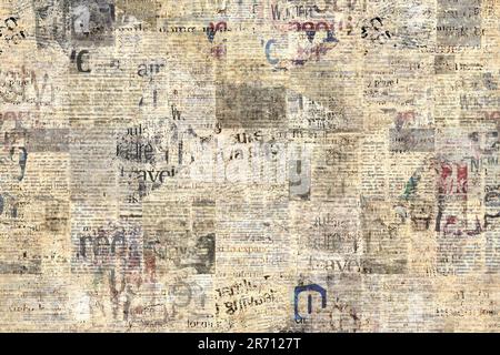 Old Crumpled Grunge Newspaper Paper Texture Background Blurred