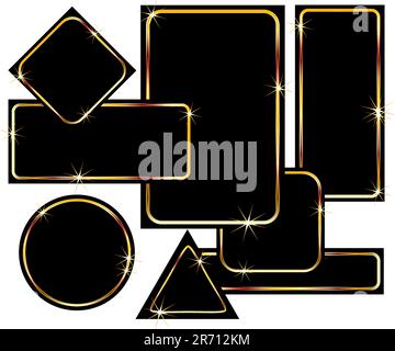 set of black tags,  this  illustration may be useful  as designer work Stock Vector