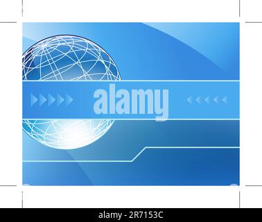 An image of a presentation background - globe with arrows. Stock Vector