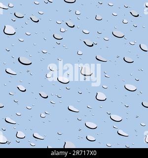 Realistic illustration of water drops seamless texture - vector Stock Vector