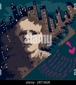 Vector illustration - use any layer at own discretion. Theme - love... Pleasure... Any chosen fragment will decorate the   romantic message.. Stock Vector