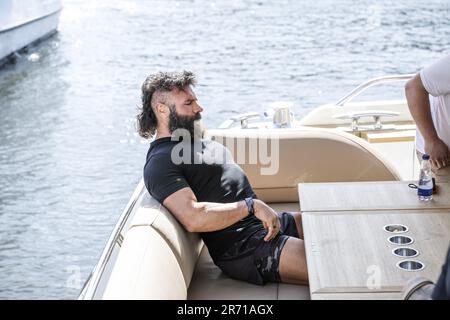 Stockholm, Sweden. 10th June, 2023. Armenian-American poker player and social media influencer Dan Bilzerian and his entourage visiting Stockholm, Sweden, June 10, 2023. Photo: Anna-Karin Nilsson/Expressen/TT/code 7141 Credit: TT News Agency/Alamy Live News Stock Photo