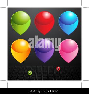 Mapping Pin Set Stock Vector Image & Art - Alamy
