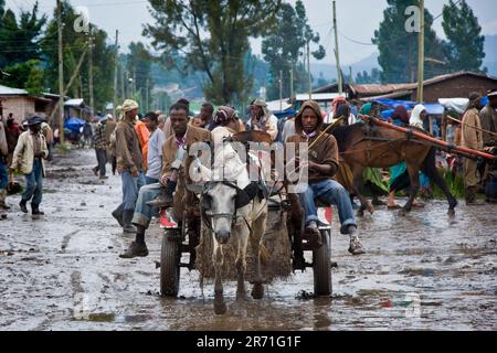 Traditional market, Adaba, Bale plateau, Ethiopia Stock Photo