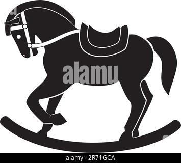 wooden war horse vector on white background Stock Vector