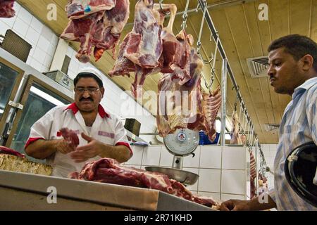 Meat market in deira. dubai. united arab emirates Stock Photo