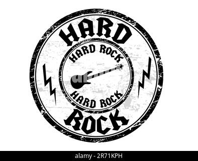 Abstract black grunge rubber stamp with the text hard rock written inside the stamp Stock Vector