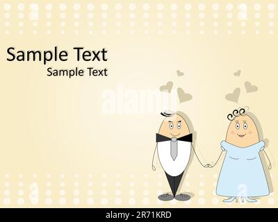 Vector pattern for wedding invitation with funny couple. Stock Vector