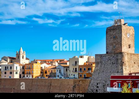 View of the old town and the north beach, Termoli, Italy Stock Photo