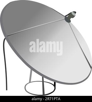Satellite antenna is isolated on white background. Vector Stock Vector