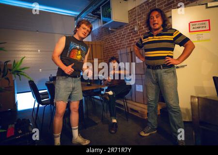 Malmoe, Sweden. 07th, June 2023. The Australian punk rock band The Chats seen backstage before a live concert at Plan B in Malmoe. (Photo credit: Gonzales Photo - Joe Miller). Stock Photo