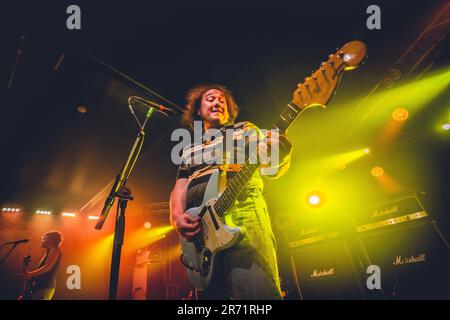 Malmoe, Sweden. 07th, June 2023. The Australian punk rock band The Chats performs a live concert at Plan B in Malmoe. Here guitarist Josh Hardy is seen live on stage. (Photo credit: Gonzales Photo - Joe Miller). Stock Photo