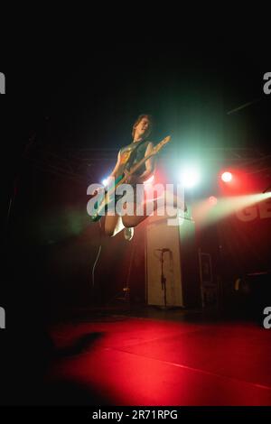 Malmoe, Sweden. 07th, June 2023. The Australian punk rock band The Chats performs a live concert at Plan B in Malmoe. Here vocalist and bass player Eamon Sandwith is seen live on stage. (Photo credit: Gonzales Photo - Joe Miller). Stock Photo